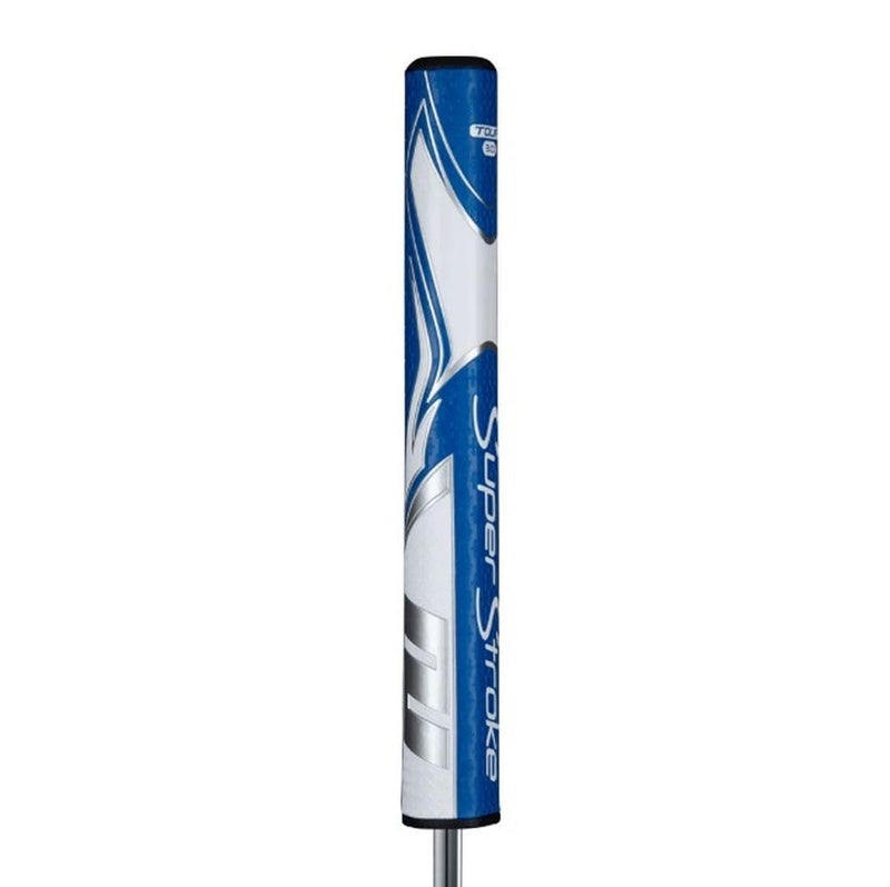 SuperStroke Zenergy Tour 3.0 Golf Putter Grip with No Taper Enhanced SPYNE Technology  New Multi-Zone Texturing and Tech-Port  Blue/White